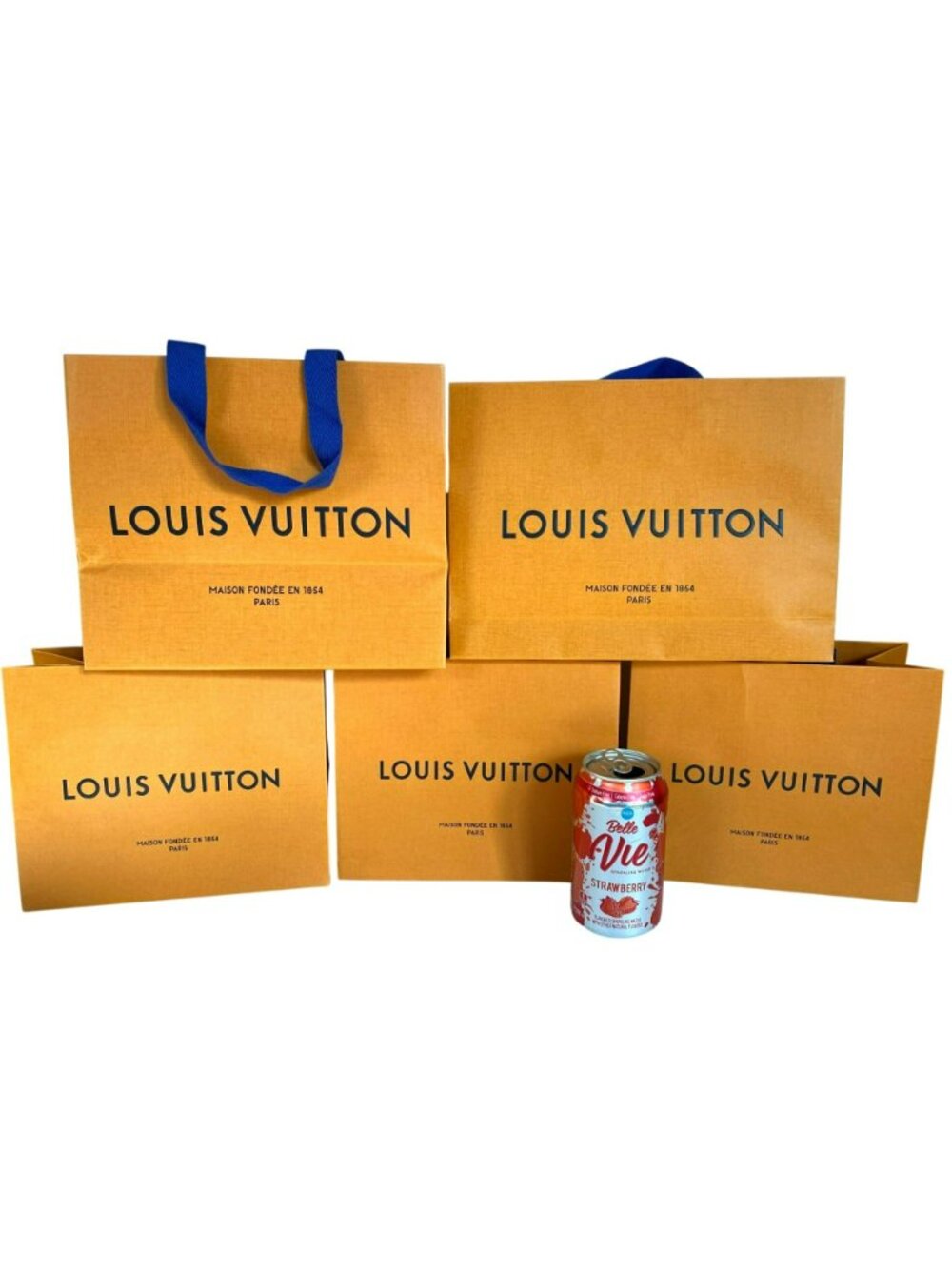 Authentic LOUIS VUITTON LV Shopper Paper Bag Tote Bags Orange Imperial SET of 5! - Picture 8 of 8